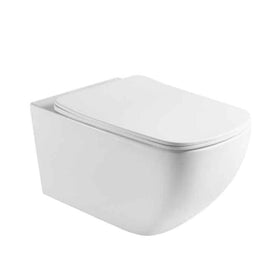 Set vas WC suspendat cu capac Fluminia, Dino Tornado, cu Tornado Flush, 37 x 55.5 cm, alb
