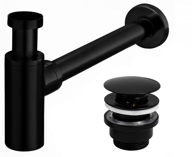 Sifon universal pentru lavoar clik-clak Universal Black Mat