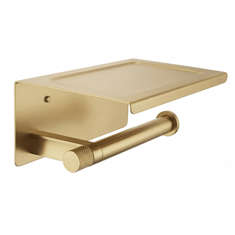 Suport pentru hârtie igienică cu poliță 39105A ORI Brush Gold