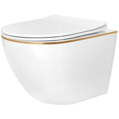 Vas WC suspendabil Rea Carlo Mini Tornado NF GOLD EDGE