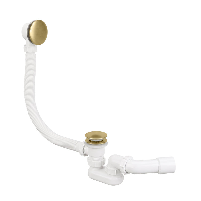 Sifon pentru cadă Rea cu ventil click-clack Brush Gold - alama, PVC - Auriu periat | SanitarePro