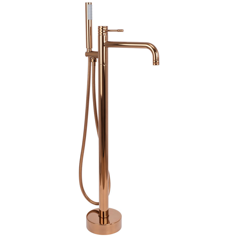 Baterie de podea Rea Lungo Diamond Copper - Inox, Alamă - Cupru | SanitarePro