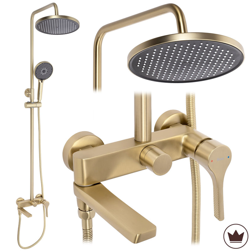 Set dus PREMIUM Rea Maxim Brush Gold - Alamă, ABS - Auriu periat | SanitarePro
