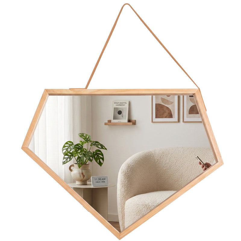 Oglindă asimetrică 49 cm YMJZ20216 - Nisipiu, Maro | SanitarePro