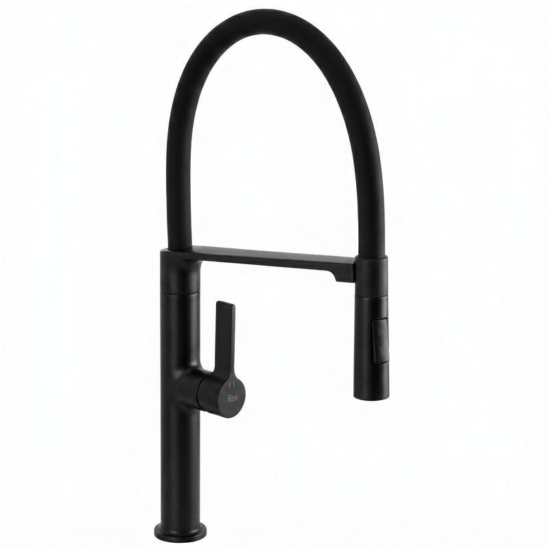 Baterie de bucătărie REA Lago Black - Alamă, ABS - Titan | SanitarePro