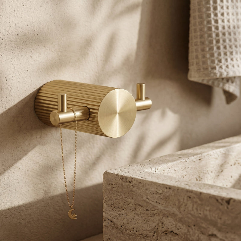 Cuier de baie 64104A SOLO Brush Gold - Metal - Auriu periat | SanitarePro