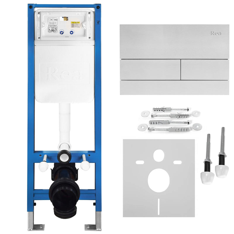 Set Cadru Îngropat Slim 024N pentru WC cu Buton T Brush Steel | SanitarePro