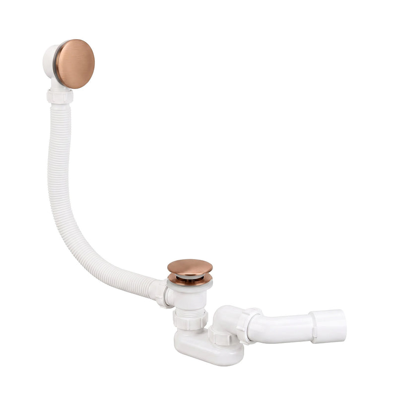 Sifon pentru cadă Rea cu ventil click-clack Brush Gold - alama, PVC - Auriu periat | SanitarePro
