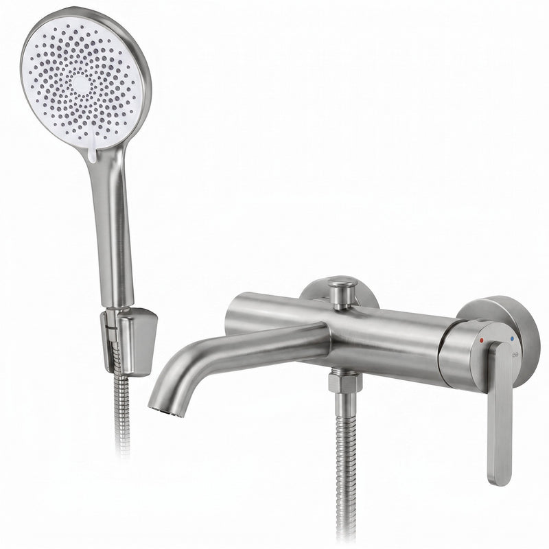 Baterie pentru cadă REA Ontario Side Brush Nickel - Alamă, ABS - Oțel periat | SanitarePro