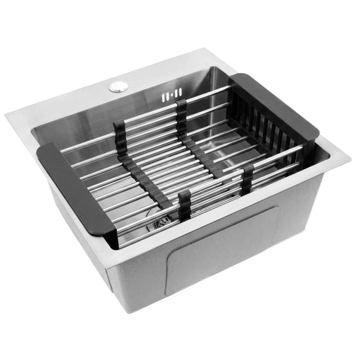 Chiuvetă din oțel cu set de accesorii 3 buc. REA Leo 40 Brush Nickel - Oţel inoxidabil - Oțel periat | SanitarePro