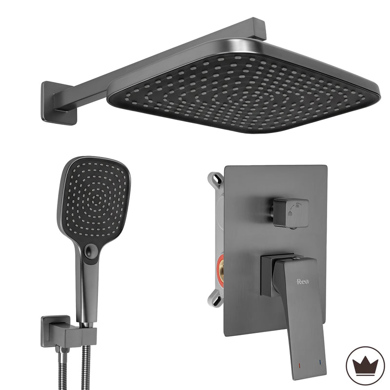 Set de dus incastrat Rea Joe Titan + BOX - Aluminiu, Plastic, Alamă - Titan | SanitarePro
