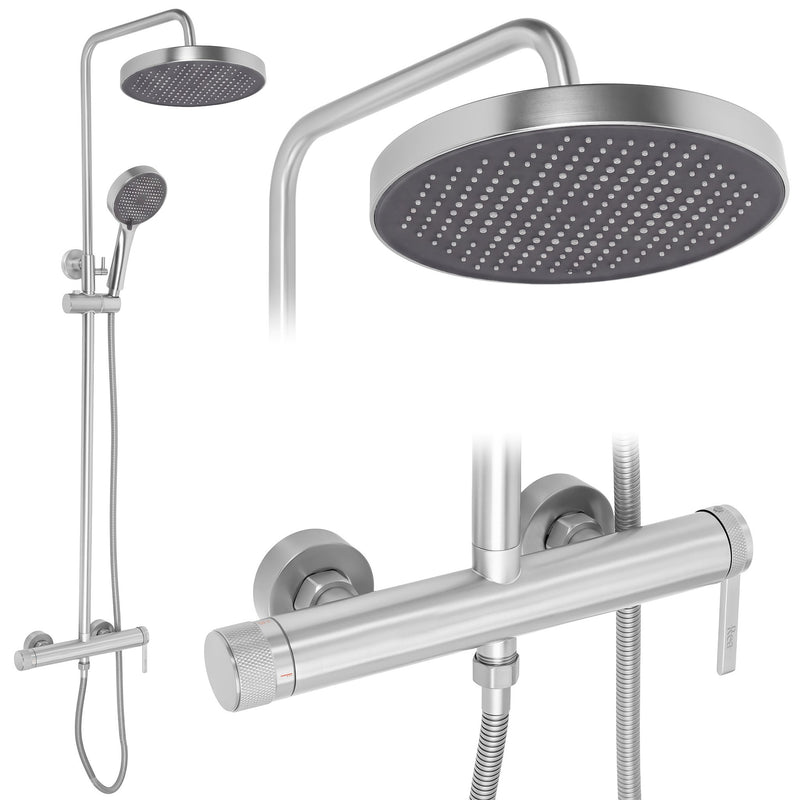 Set dus Rea Grace Brush Nickel - Alamă, ABS - Oțel periat | SanitarePro