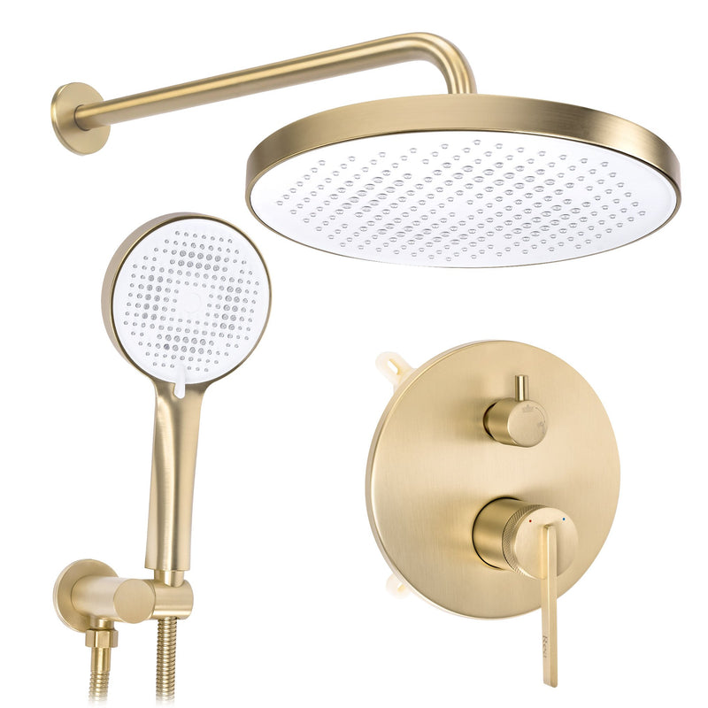 Set de dus incastrat Rea Grace Brush Gold + BOX - Aluminiu, Plastic, Alamă - Auriu periat | SanitarePro