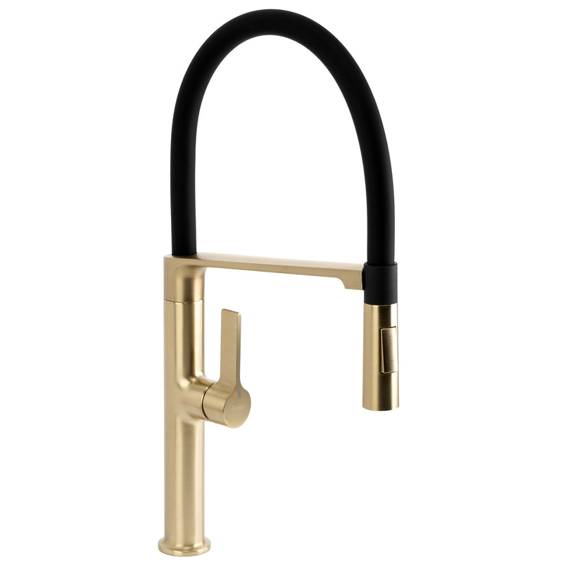 Baterie de bucătărie REA Lago Brush Gold - Alamă, ABS - Auriu periat | SanitarePro