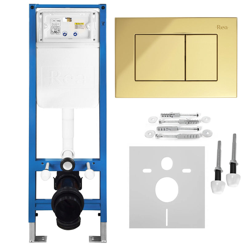 Set Cadru Îngropat Slim 024N pentru WC cu Buton J Gold | SanitarePro
