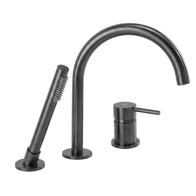 Baterie pentru Cadă cu 3 Orificii Rea Lungo Titan - Alamă - Titan | SanitarePro