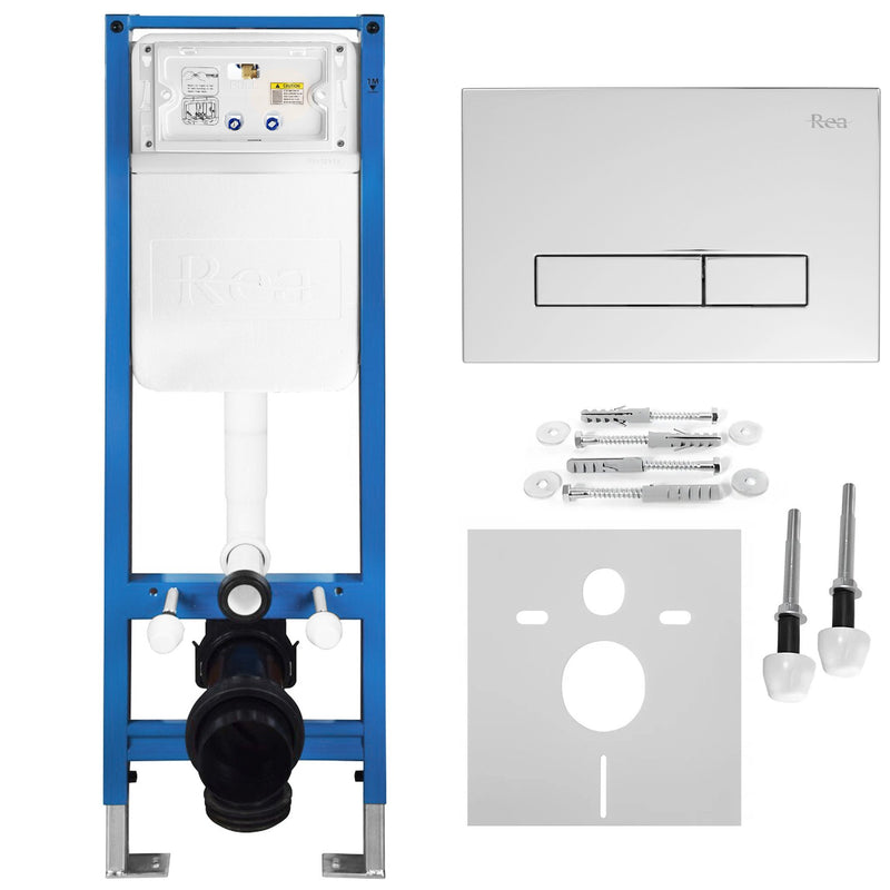 Set Cadru Îngropat Slim 024N pentru WC cu Buton HD Chrome | SanitarePro