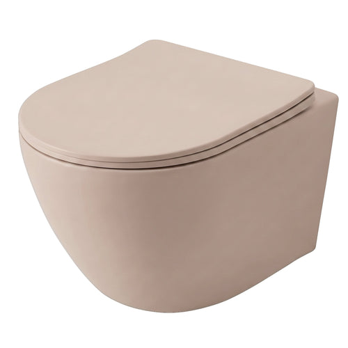 Vas WC suspendabil REA Carlo Mini Tornado Mocca Matt - Ceramică sanitară - Bej, Maro | SanitarePro