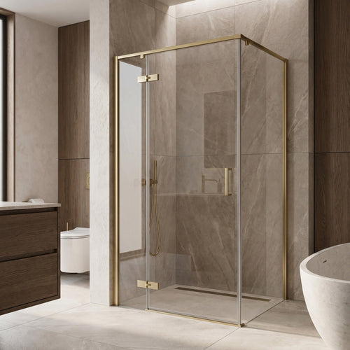 Cabina de dus Rea Bruno 100x80 Brush Gold - Auriu periat | SanitarePro