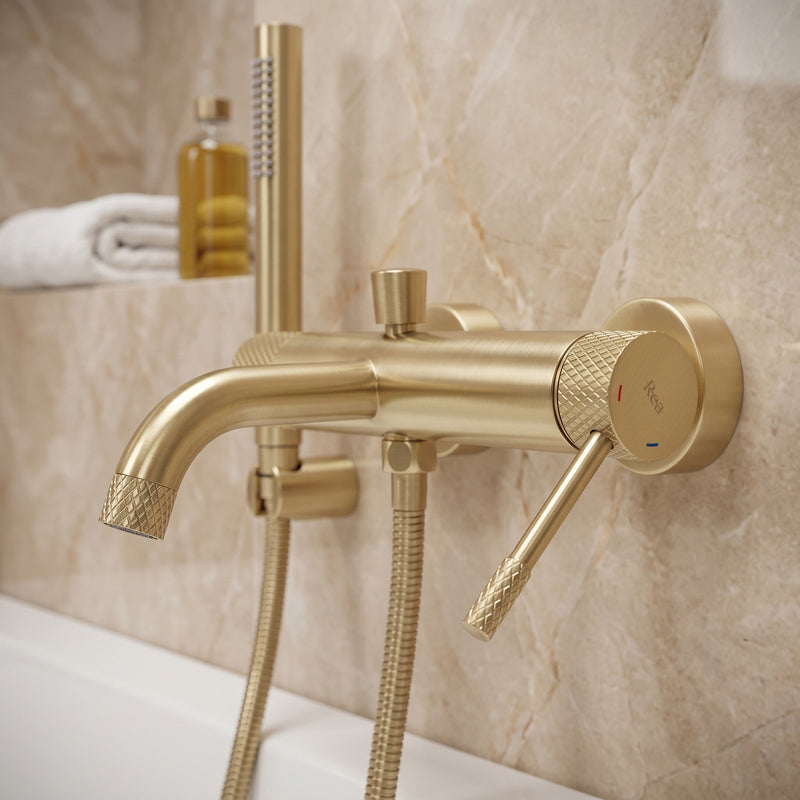 Baterie pentru cadă REA Venti Brush Gold - Alamă, ABS - Auriu periat | SanitarePro