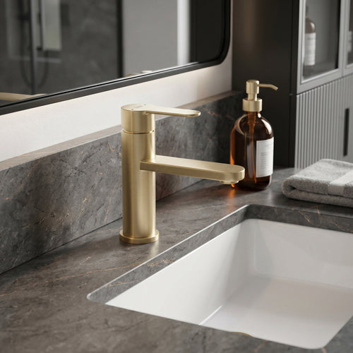 Baterie pentru baie Rea Arcos Brush Gold - detaliu