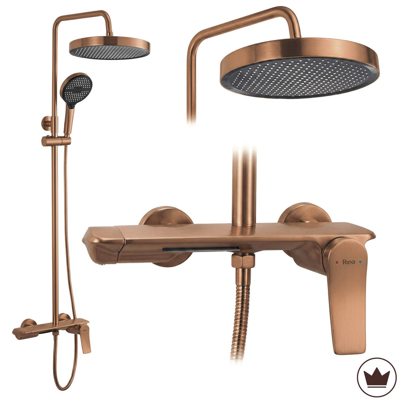 Set dus Rea Vision Brush Copper - Alamă, ABS - Cupru periat | SanitarePro
