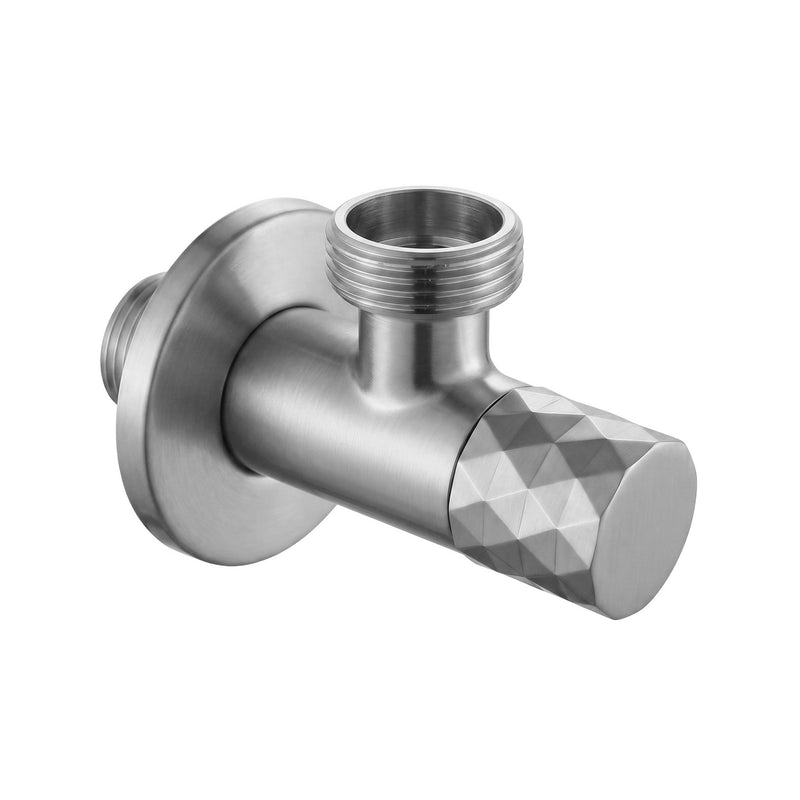 Robinet colțar Diamond 03 1/2" x 3/4" Brush Nickel - Inox - Oțel periat | SanitarePro