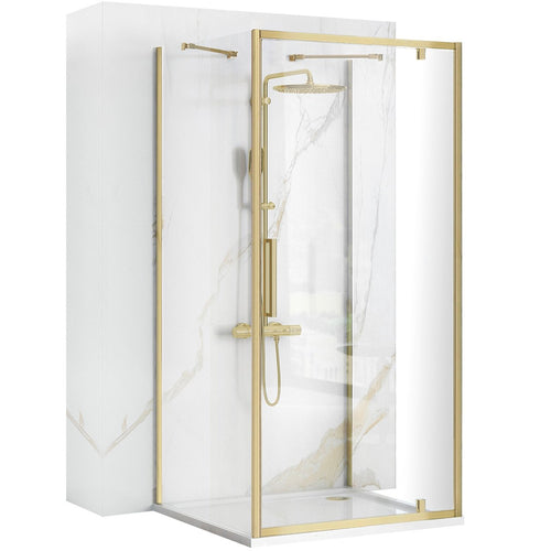 Cabina de dus De colt Rapid Swing Brush Gold