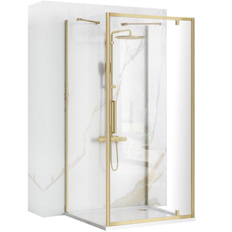 Cabina de dus De colt Rapid Swing Brush Gold