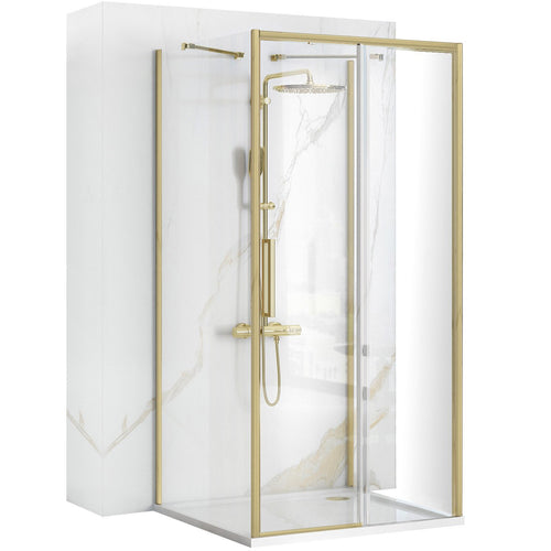 Cabina de dus de perete REA Rapid Slide Brush Gold