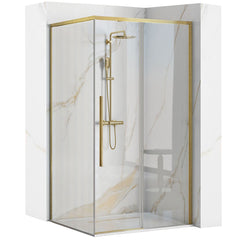 Cabina de dus SOLAR GOLD Brush 90x90 cm