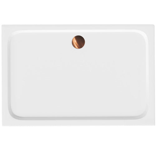 Cada pentru dus din acril Rea Belmond White 80x100 Brush Copper