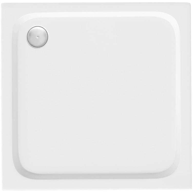 Cada pentru dus din acril Rea Belmond White 80x80 Chrome