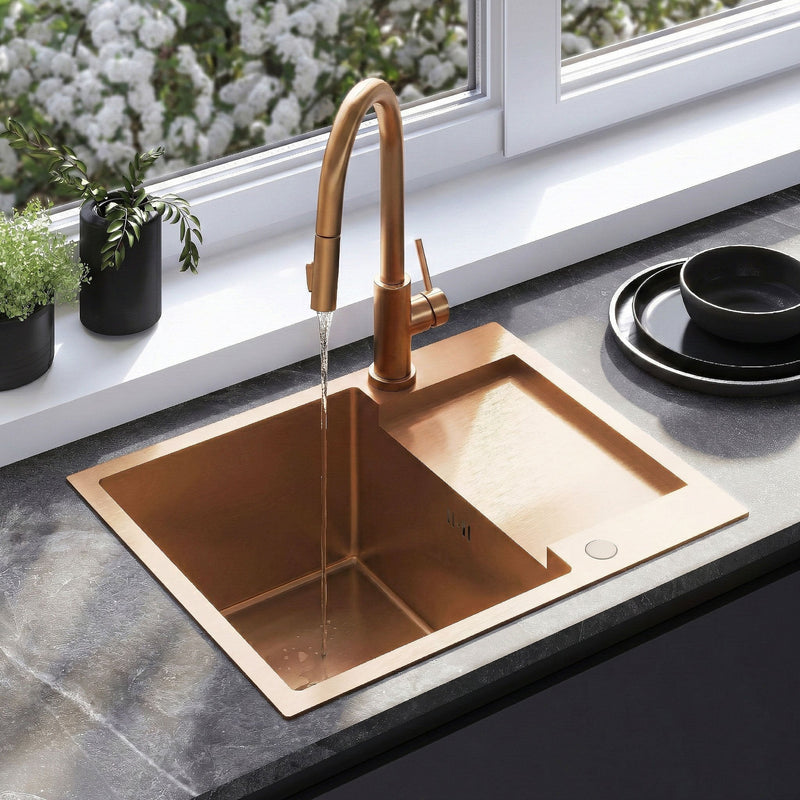 Chiuvetă inox Paul BRUSH COPPER