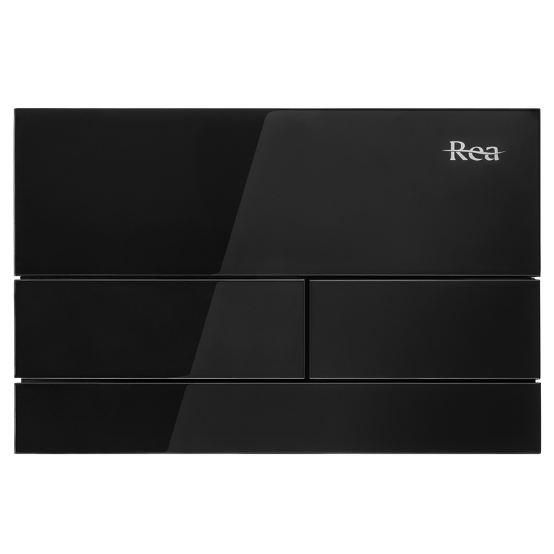 Clapeta pentru rezervor incastrat K011A-Q Rea T Black Glass - Sticla securizata - Negru | SanitarePro