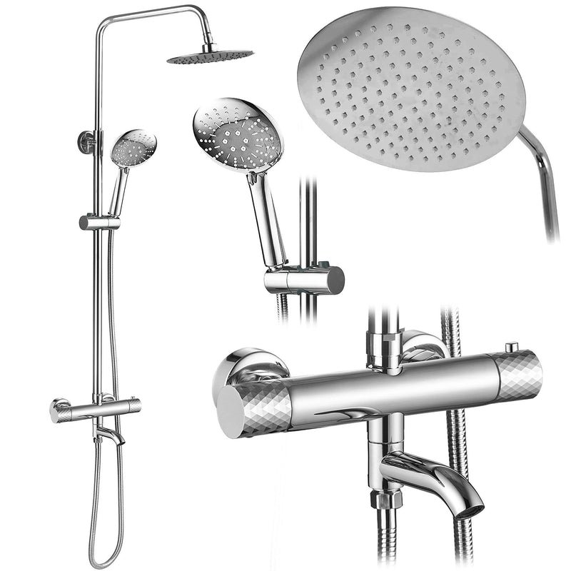 Coloana de dus cu termostat Lungo Diamond Crom