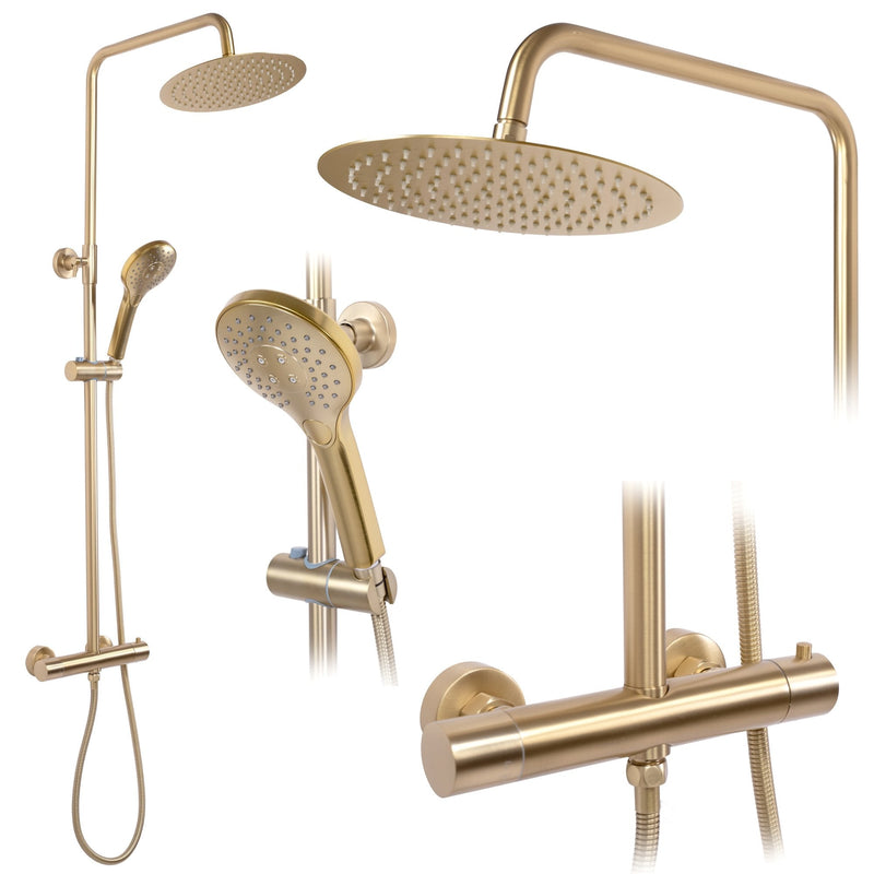 Coloana de dus cu termostat REA VINCENT Gold Brush
