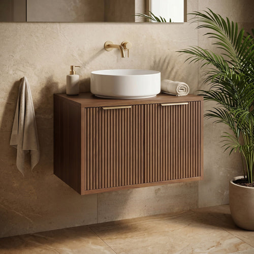 Dulap baie pentru lavoar Rea Core 60cm Brown