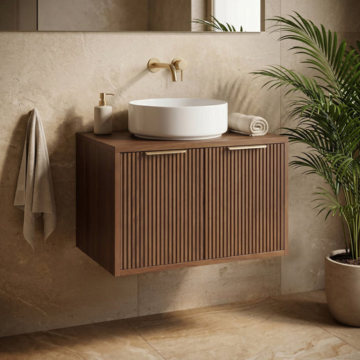 Dulap baie pentru lavoar Rea Core 60cm Brown