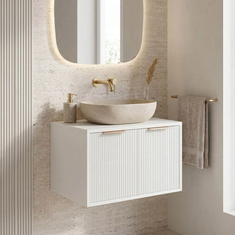 Dulap baie pentru lavoar Rea Core 60cm White