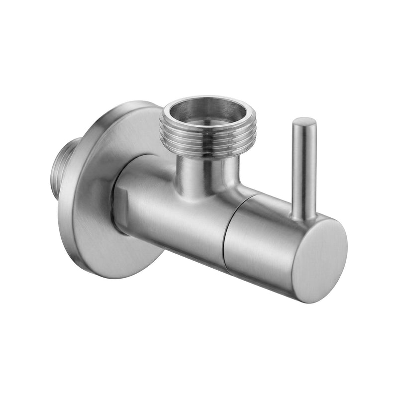 Robinet colțar 1/2" x 3/4" Brush Nickel - Inox - Oțel periat | SanitarePro