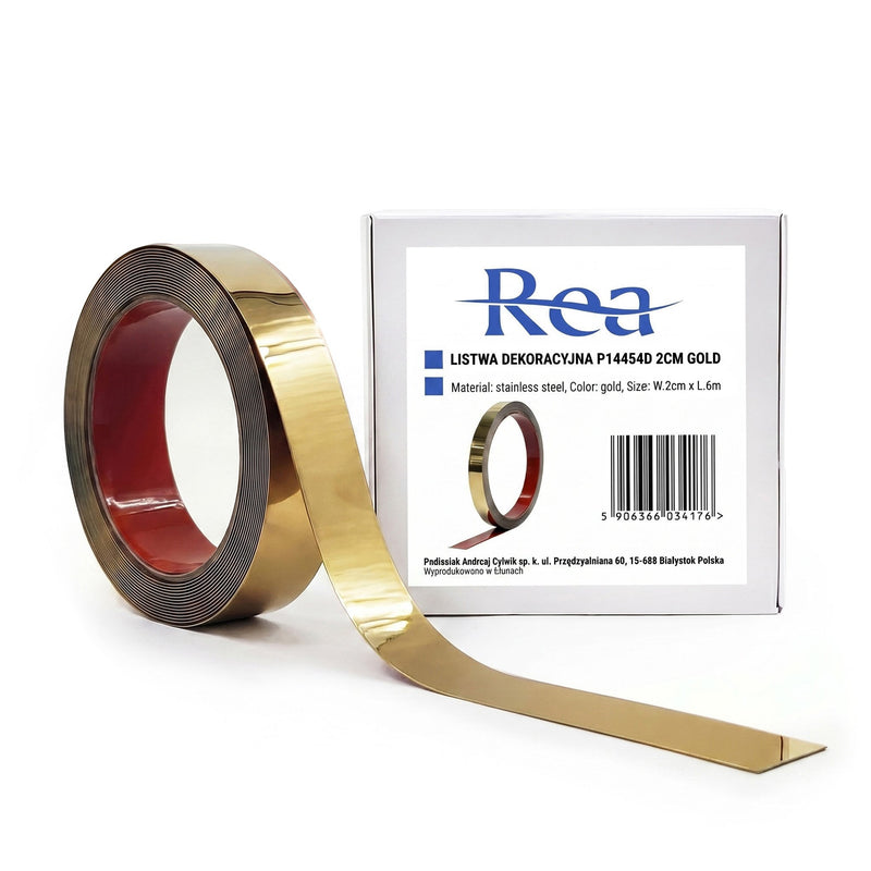 Bandă decorativă autoadezivă Rea P14454D 2cm Gold - Inox - De aur | SanitarePro