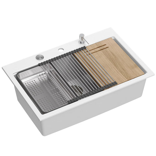 Chiuveta din granit MARC 110 WORKSTATION White - Granit - White | SanitarePro