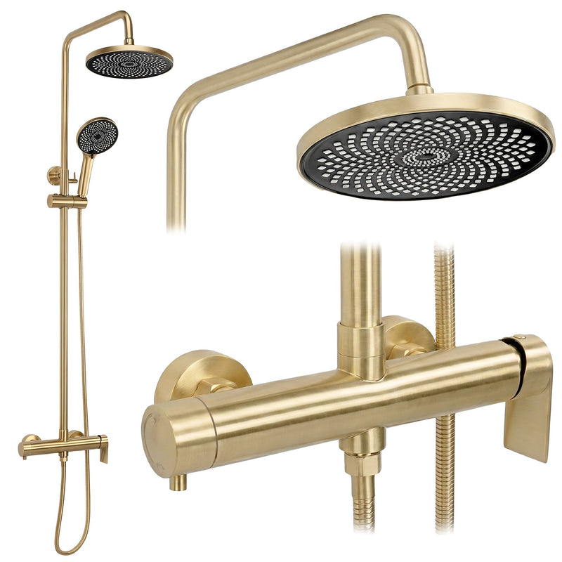 Set dus Rea Hunter Brush Gold - Alamă, ABS - Auriu periat | SanitarePro