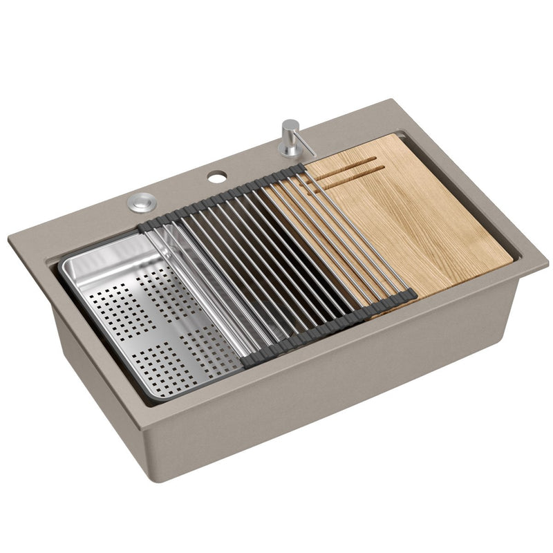 Chiuveta din granit MARC 110 WORKSTATION Beige - Granit - Bej | SanitarePro