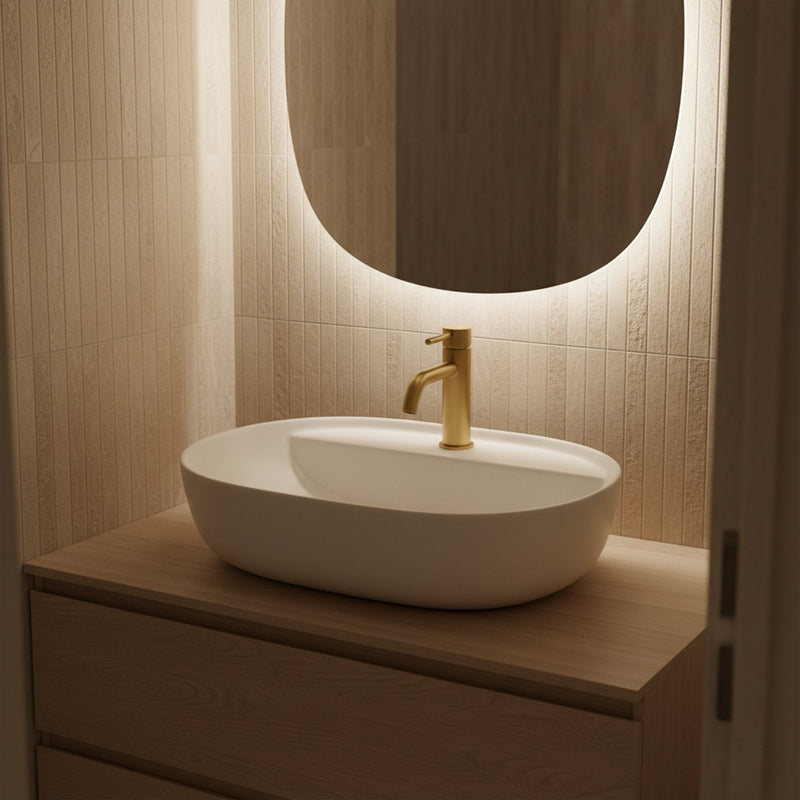 Lavoar pentru blat REA Aura 51 White Matt