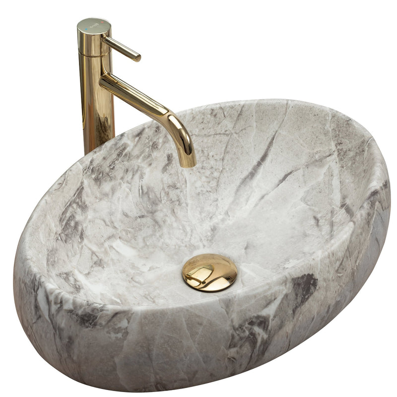 Lavoar pentru blat Rea Linda Stone - Ceramică sanitară - Imitație piatră | SanitarePro