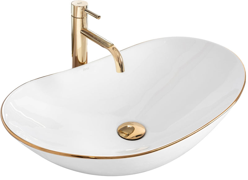 Lavoar pentru blat Rea Royal Auriu Edge