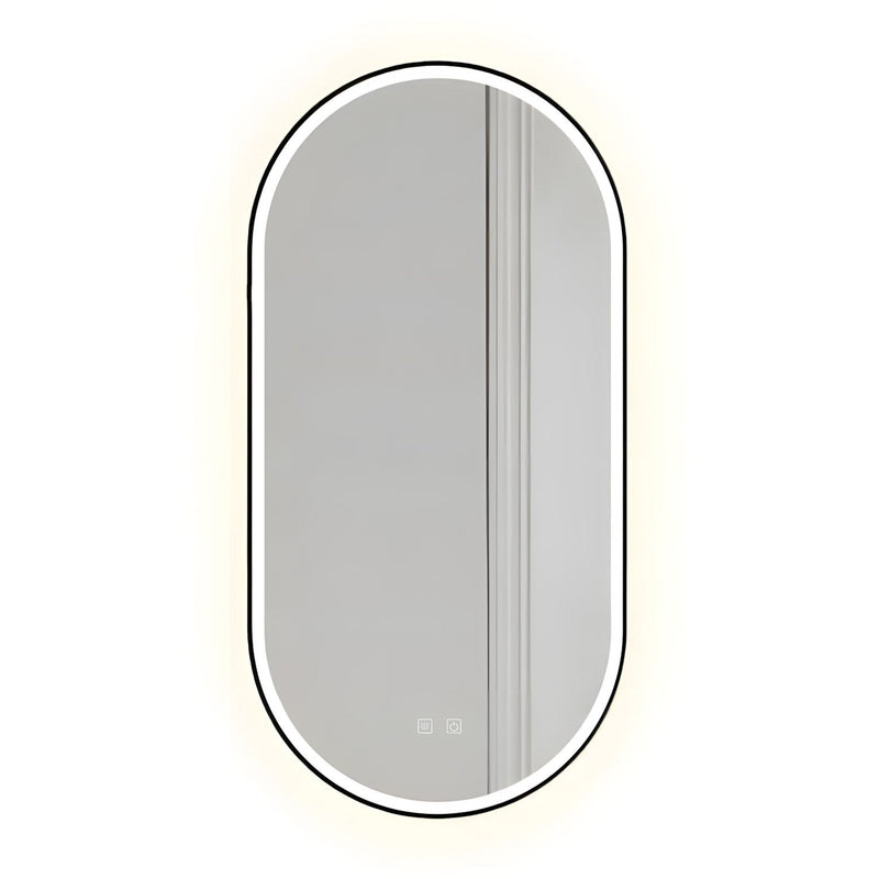 Oglindă LED OVL 50x100cm Black