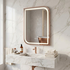 Oglindă LED ZONE 80x60 BRUSH ROSE GOLD